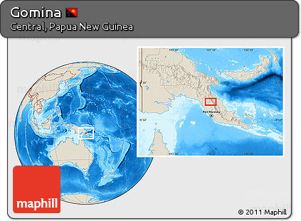 Shaded Relief Location Map of Gomina