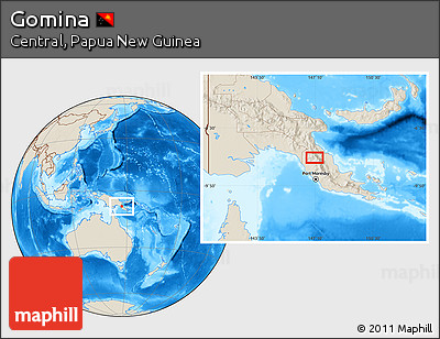 Shaded Relief Location Map of Gomina