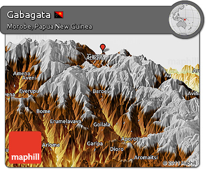 Physical Panoramic Map of Gabagata