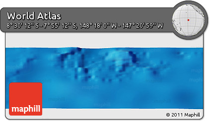 Physical Panoramic Map of the Area around 8° 12' 42" S, 147° 49' 29" W