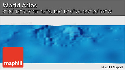 Physical Panoramic Map of the Area around 8° 12' 42" S, 147° 49' 29" W