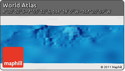 Physical Panoramic Map of the Area around 8° 12' 42" S, 147° 49' 29" W