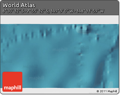 Satellite 3D Map of the Area around 8° 12' 42" S, 148° 40' 30" W