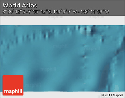 Satellite 3D Map of the Area around 8° 12' 42" S, 148° 40' 30" W