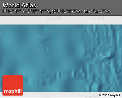 Satellite 3D Map of the Area around 8° 12' 42" S, 150° 22' 30" W