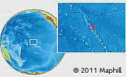 Physical Location Map of the area around 8° 12' 42" S, 151° 13' 29" W