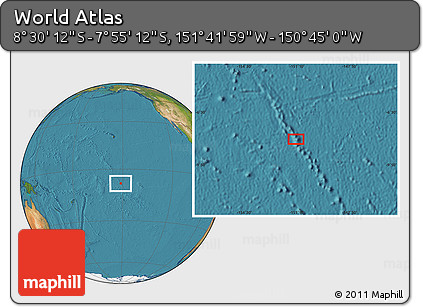 Satellite Location Map of the Area around 8° 12' 42" S, 151° 13' 29" W