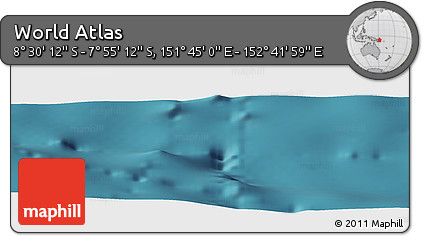Satellite Panoramic Map of the Area around 8° 12' 42" S, 152° 13' 29" E