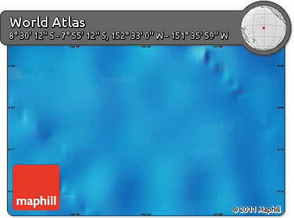 Physical Map of the Area around 8° 12' 42" S, 152° 4' 29" W