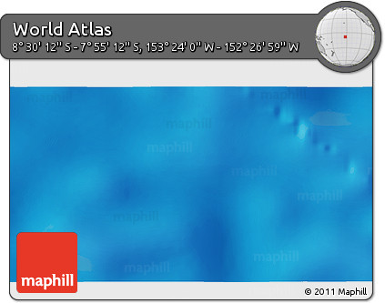 Shaded Relief 3D Map of the Area around 8° 12' 42" S, 152° 55' 30" W
