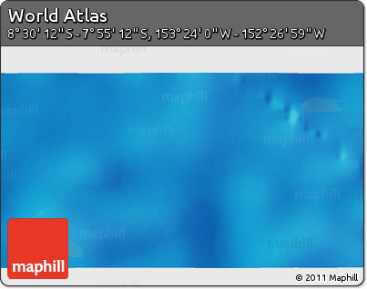 Shaded Relief 3D Map of the Area around 8° 12' 42" S, 152° 55' 30" W