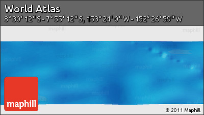 Physical Panoramic Map of the Area around 8° 12' 42" S, 152° 55' 30" W