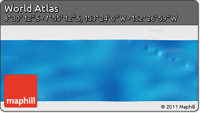 Physical Panoramic Map of the Area around 8° 12' 42" S, 152° 55' 30" W