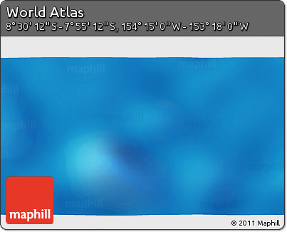 Shaded Relief 3D Map of the Area around 8° 12' 42" S, 153° 46' 30" W