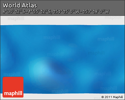 Shaded Relief 3D Map of the Area around 8° 12' 42" S, 153° 46' 30" W