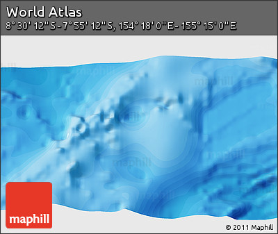 Political 3D Map of the Area around 8° 12' 42" S, 154° 46' 30" E