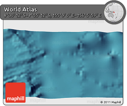 Satellite 3D Map of the Area around 8° 12' 42" S, 155° 37' 30" E