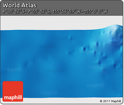 Shaded Relief 3D Map of the Area around 8° 12' 42" S, 155° 28' 29" W