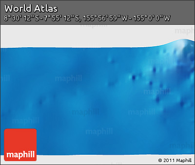 Shaded Relief 3D Map of the Area around 8° 12' 42" S, 155° 28' 29" W