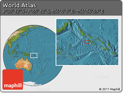 Satellite Location Map of the Area around 8° 12' 42" S, 156° 28' 29" E