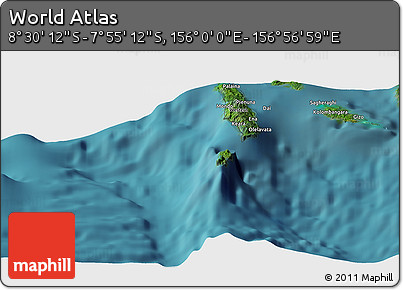 Satellite Panoramic Map of the Area around 8° 12' 42" S, 156° 28' 29" E