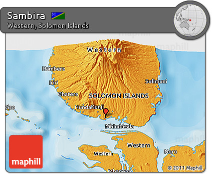 Political 3D Map of Sambira