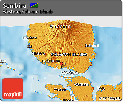 Political 3D Map of Sambira