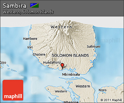 Shaded Relief 3D Map of Sambira
