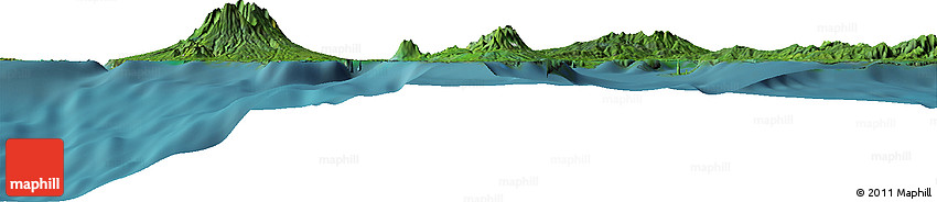 Satellite Horizon Map of the Area around 8° 12' 42" S, 157° 19' 29" E