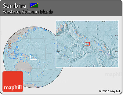 Gray Location Map of Sambira, hill shading