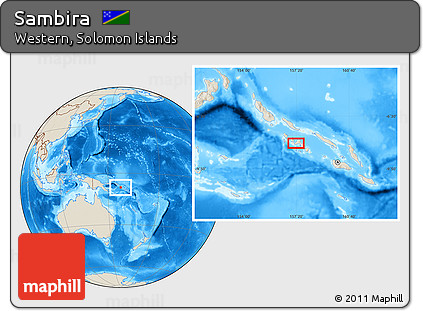 Shaded Relief Location Map of Sambira