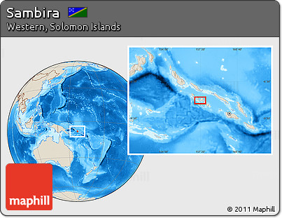 Shaded Relief Location Map of Sambira