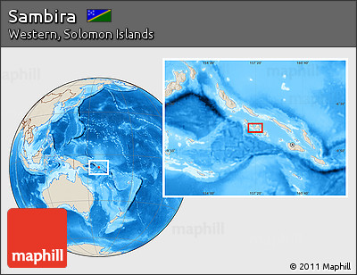 Shaded Relief Location Map of Sambira