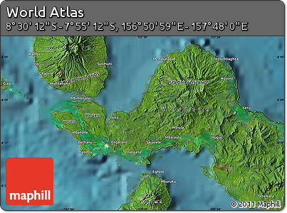 Satellite Map of the Area around 8° 12' 42" S, 157° 19' 29" E