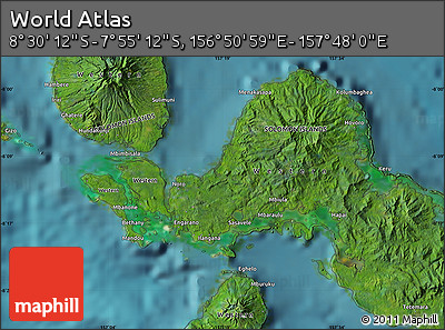 Satellite Map of the Area around 8° 12' 42" S, 157° 19' 29" E