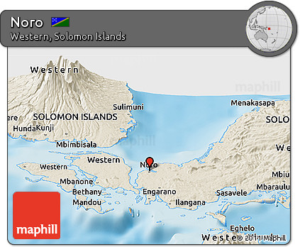 Shaded Relief Panoramic Map of Noro