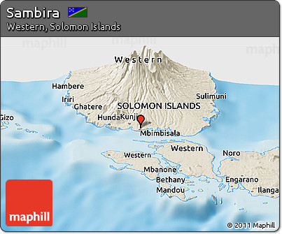 Shaded Relief Panoramic Map of Sambira