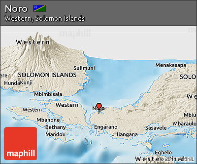 Shaded Relief Panoramic Map of Noro