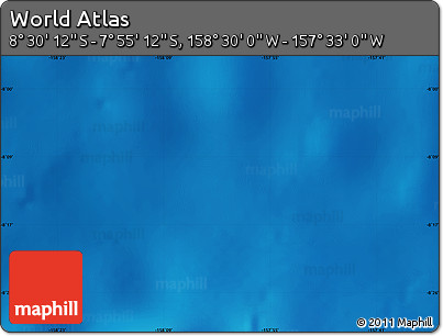 Shaded Relief Map of the Area around 8° 12' 42" S, 158° 1' 30" W