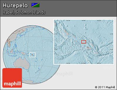 Gray Location Map of Hurepelo, hill shading