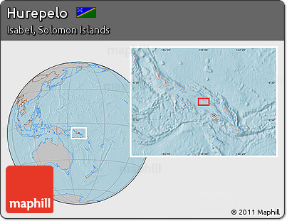 Gray Location Map of Hurepelo, hill shading