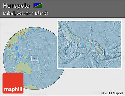 Savanna Style Location Map of Hurepelo, hill shading