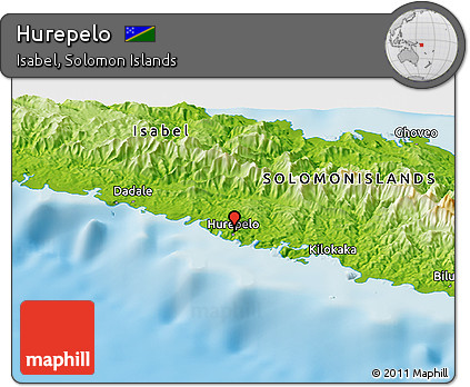 Physical Panoramic Map of Hurepelo