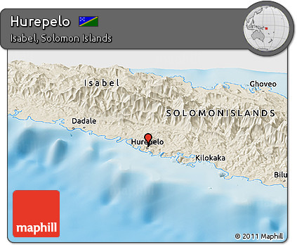 Shaded Relief Panoramic Map of Hurepelo