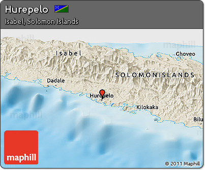 Shaded Relief Panoramic Map of Hurepelo