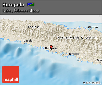 Shaded Relief Panoramic Map of Hurepelo