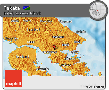 Political 3D Map of Takata