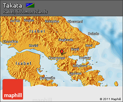 Political 3D Map of Takata