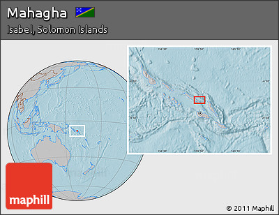 Gray Location Map of Mahagha, hill shading