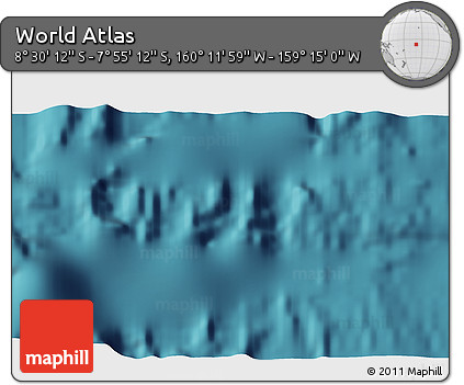 Satellite 3D Map of the Area around 8° 12' 42" S, 159° 43' 29" W